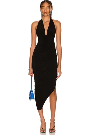 Norma Kamali Halter Side Drape Gown in