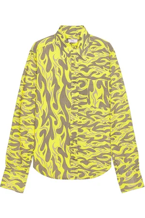 ERL Unisex Printed Button Up Shirt Woven in