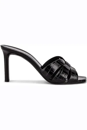 Saint Laurent Tribute Embossed Croc Mules in