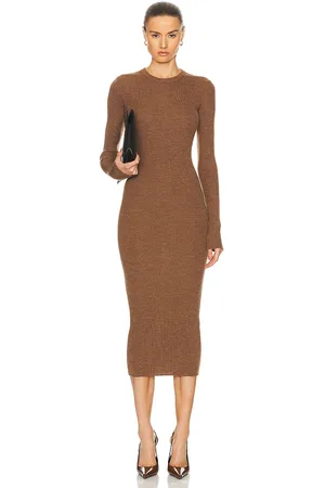 WARDROBE.NYC Ribbed Long Sleeve Dress in