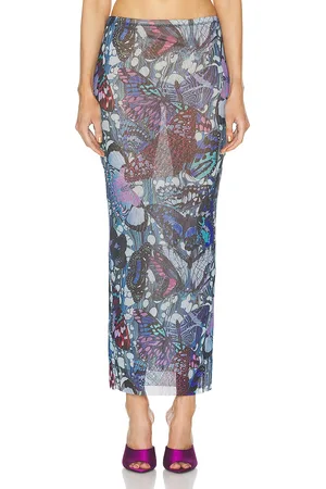 Jean Paul Gaultier Papillon Mesh Long Skirt in