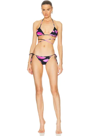 DAVID KOMA Fish Print Bikini Set in