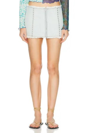 SIEDRES Loran Crystal Embellished Denim Mini Skirt in