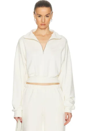 ÉTERNE Cropped Half Zip Sweatshirt in