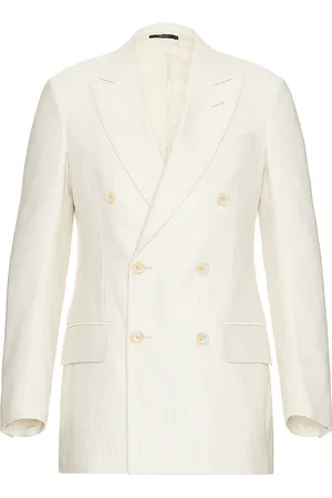 Tom Ford Silk Cotton Cannete Atticus Double Breasted Jacket in