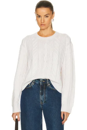 Guest In Residence Marled Cable Crew Sweater in