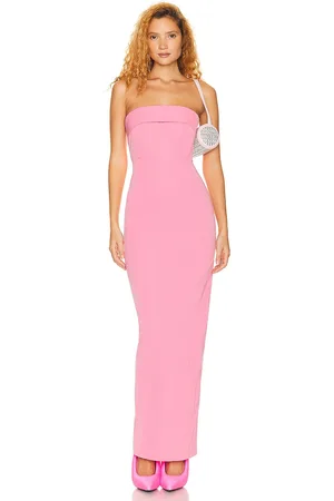 Helsa Tech Gabardine Long Strapless Dress in