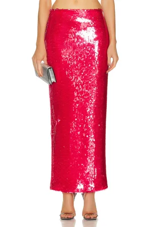 LAPOINTE Stretch Sequin Long Pencil Skirt in
