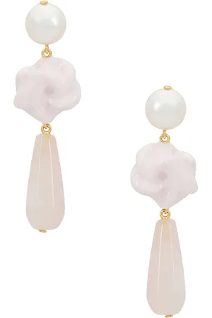 COMPLETEDWORKS Freshwater Pearl & Rose Quartz Earring in