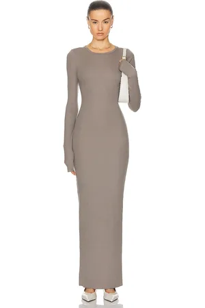 ÉTERNE Long Sleeve Crewneck Maxi Dress in