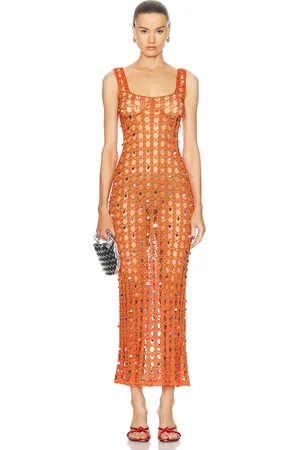 Calle Del Mar Square Neck Crochet Dress in