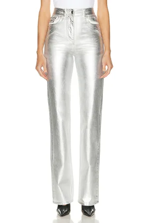 Salvatore Ferragamo Metallic Slim Straight Pant in