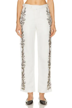 BODE Beaded Wheat Flower Trouser in