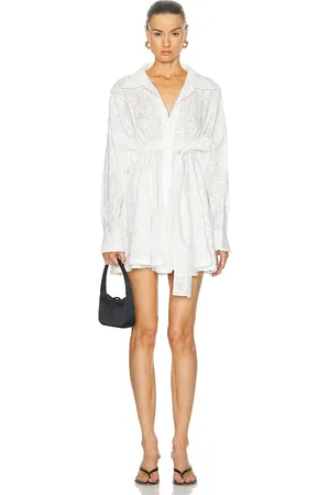 Norma Kamali Super Oversized Boyfriend Shirt Babydoll Mini Dress in