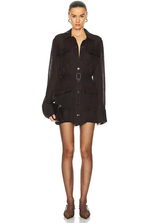 Saint Laurent Chiffon Shirt Dress in