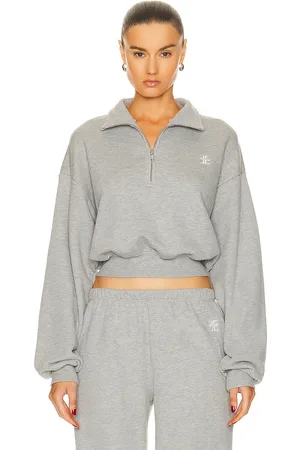 ÉTERNE Cropped Half-Zip Sweatshirt in