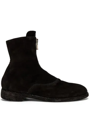 GUIDI Stag Suede Zipper Boots in