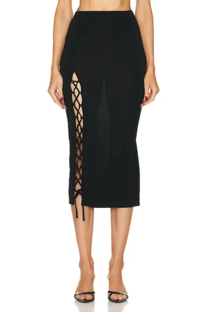 FLEUR DU MAL Jersey Lace Up Skirt in