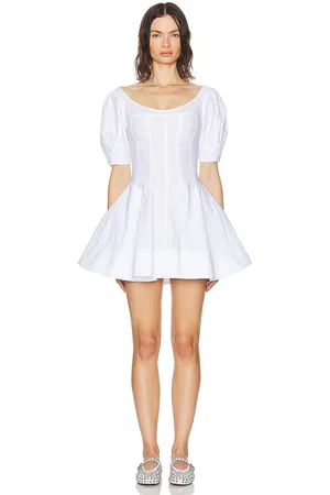 Helsa Poplin Sculptural Mini Dress in