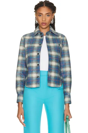 Bottega Veneta Leather Check Flannel Shirt in