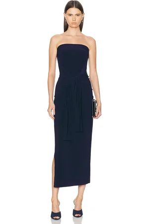 Norma Kamali Strapless All in One Side Slit Gown in
