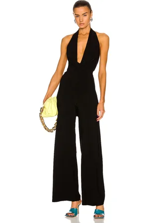 Norma Kamali Halter Wrap Straight Leg Jumpsuit in