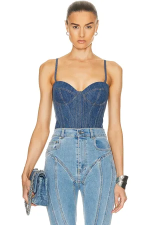 FLEUR DU MAL Denim Bustier in