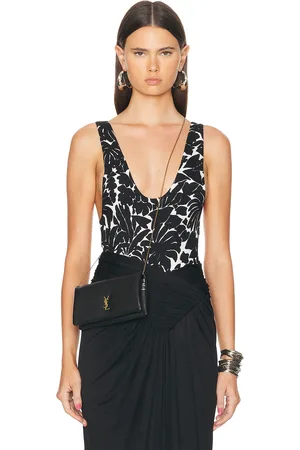 Saint Laurent Palm Print Bodysuit in . Size 36 (also in 40, 42).