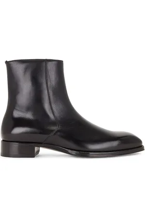 Tom Ford Burnished Leather Ankle Boot in