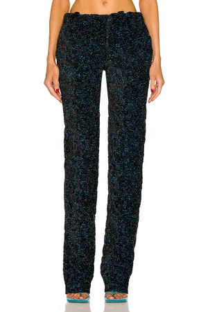 Bottega Veneta Blossom Chenille Boucle Trouser in Blue Black & Vamp