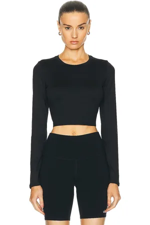 alo Soft Crop Finesse Long Sleeve Top in