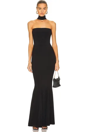 Norma Kamali Turtleneck Strapless Fishtail Gown in