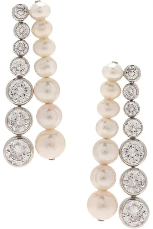 COMPLETEDWORKS Recycled Silver Fresh Water Pearl & Stone Earrings in