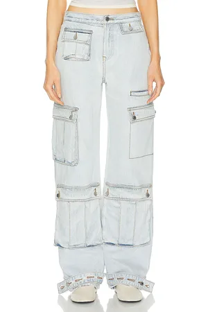 GRLFRND Lara Low Rise Wide Leg Cargo Jeans in