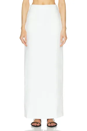 AEXAE Linen Column Maxi Skirt in