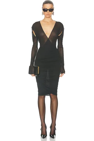 Saint Laurent Jersey Long Sleeve Dress in