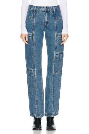 GRLFRND Naomi Low Rise Slim Cargo Jeans in