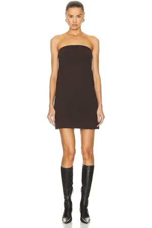 Norma Kamali Strapless Tailored Terry Mini Dress in