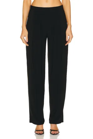 Norma Kamali Low Rise Pleated Trouser in