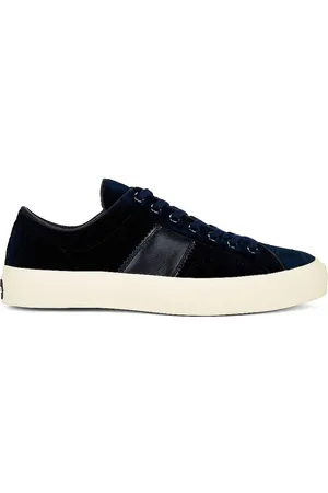 Tom Ford Stamped Croc Velvet Low Top Sneakers in