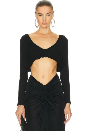 Saint Laurent Draped V-neck Top in