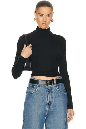 Guest In Residence Base Layer Rib Turtleneck Top in