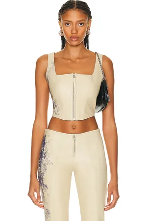 Jean Paul Gaultier Tattoo Detail Laced Bustier Top in