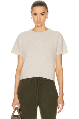 THE ELDER STATESMAN Knit Short Sleeve Top in