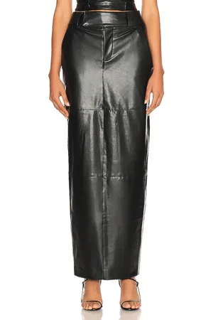 Helsa Waterbased Faux Leather Midi Skirt in