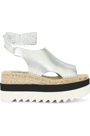 Stella McCartney Gaia Wrinkly Metallic Sandal in