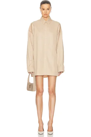 WARDROBE.NYC Drill Shirt Mini Dress in