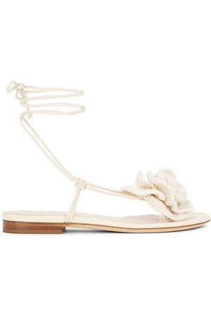MAGDA BUTRYM Wrap Around Flat Flower Sandal in
