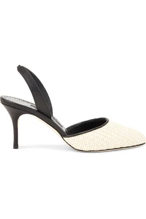 Manolo Blahnik Casam 70 Raffia Pump in