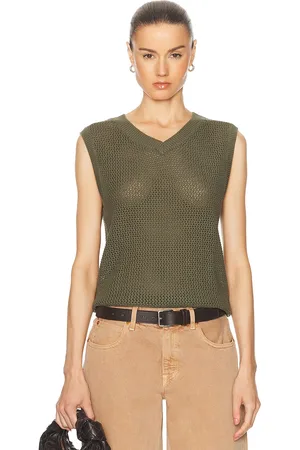 WAO Open Knit V Neck Vest in